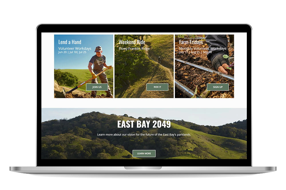 John Muir Land Trust homepage mockup