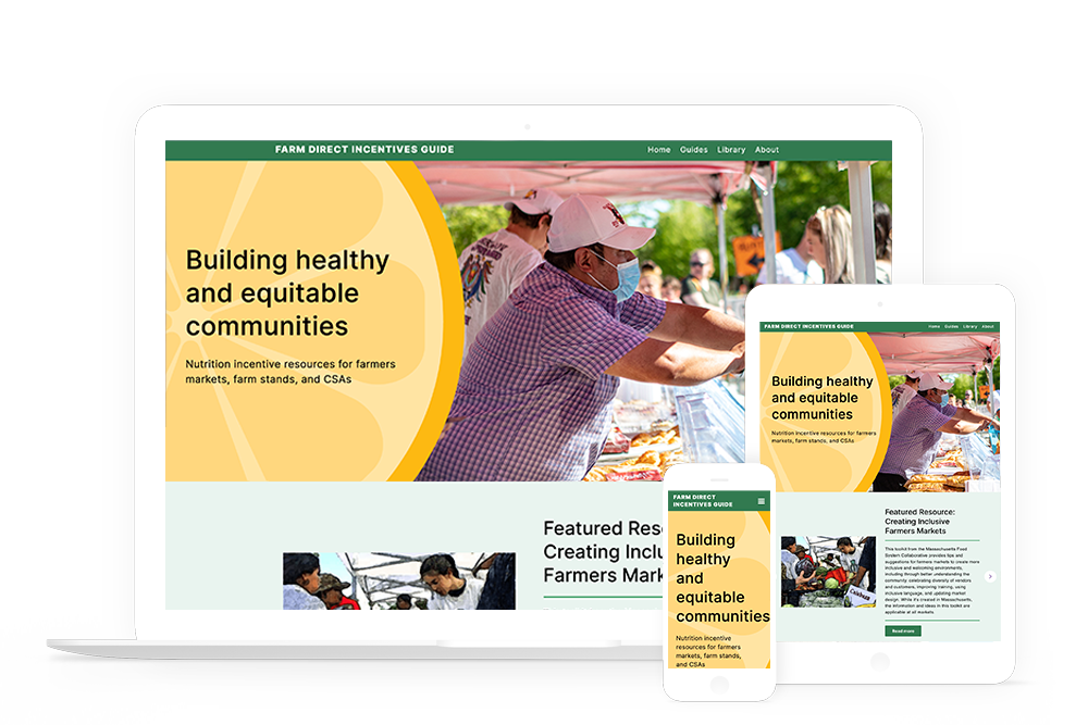 Farmers Direct Incentive Guide homepage mockup