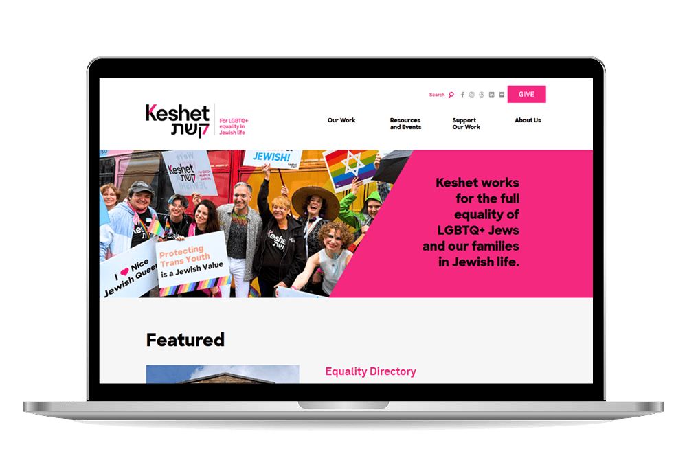 Keshet homepage mockup