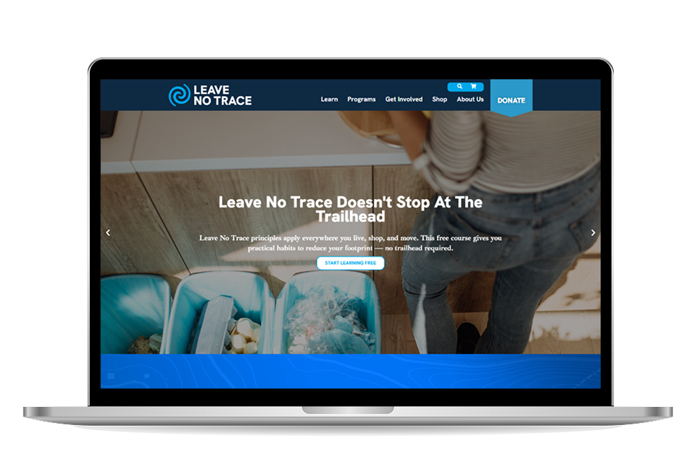 Leave No Trace homepage mockup