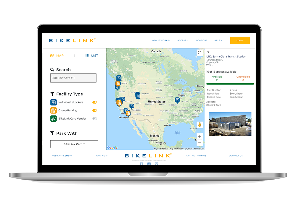eLock Tech BikeLink site mockup