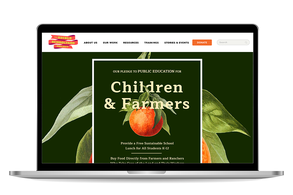 The Edible Schoolyard Project homepage mockup