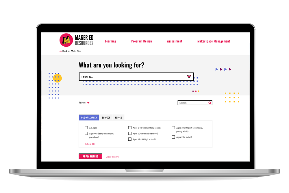 Maker Ed site mockup
