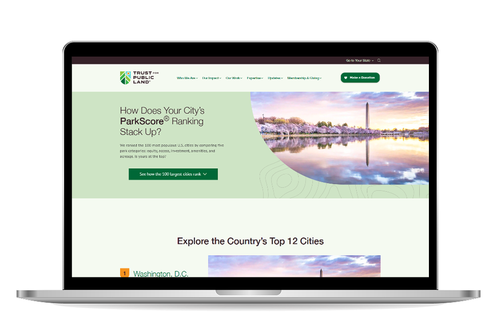 Trust for Public Land Parkscore mockup
