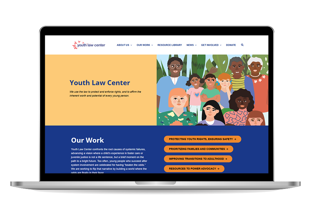 Youth Law Center (YLC) homepage mockup