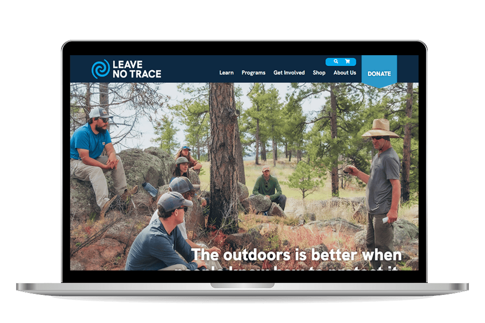 Leave No Trace homepage mockup
